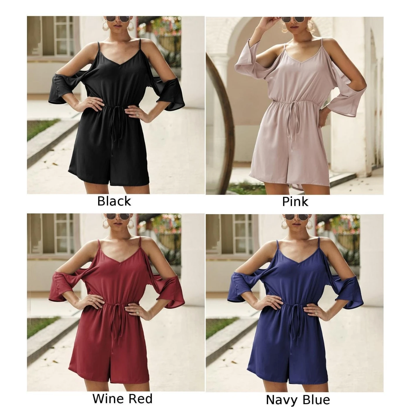 Женские сексуальные с открытыми плечами сплошной цвет круглый вырез слинг