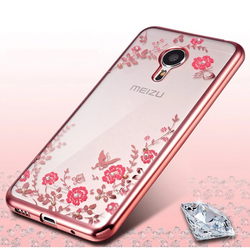 Diamond Case Flower Pattern Soft Plating TPU Back Cover For MEIZU MX6 Pro5 Pro6 U10 U20 meilan E 2 3 Secret Garden Series |