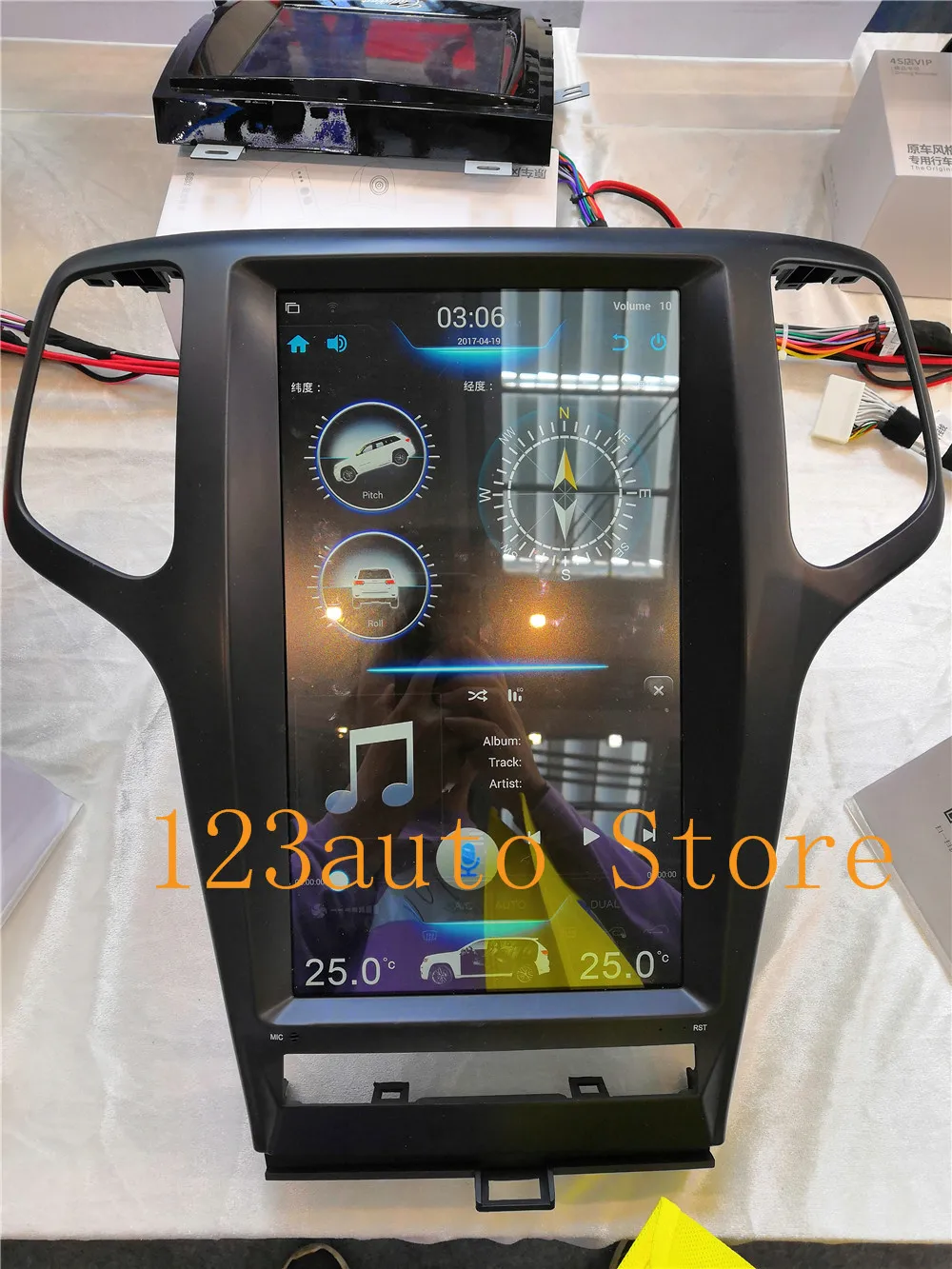 13,3 дюймов вертикальный экран Tesla стиль Android 8,1 автомобильный DVD gps плеер Радио Навигация стерео для Jeep Grand Cherokee 2009-2011 PX6