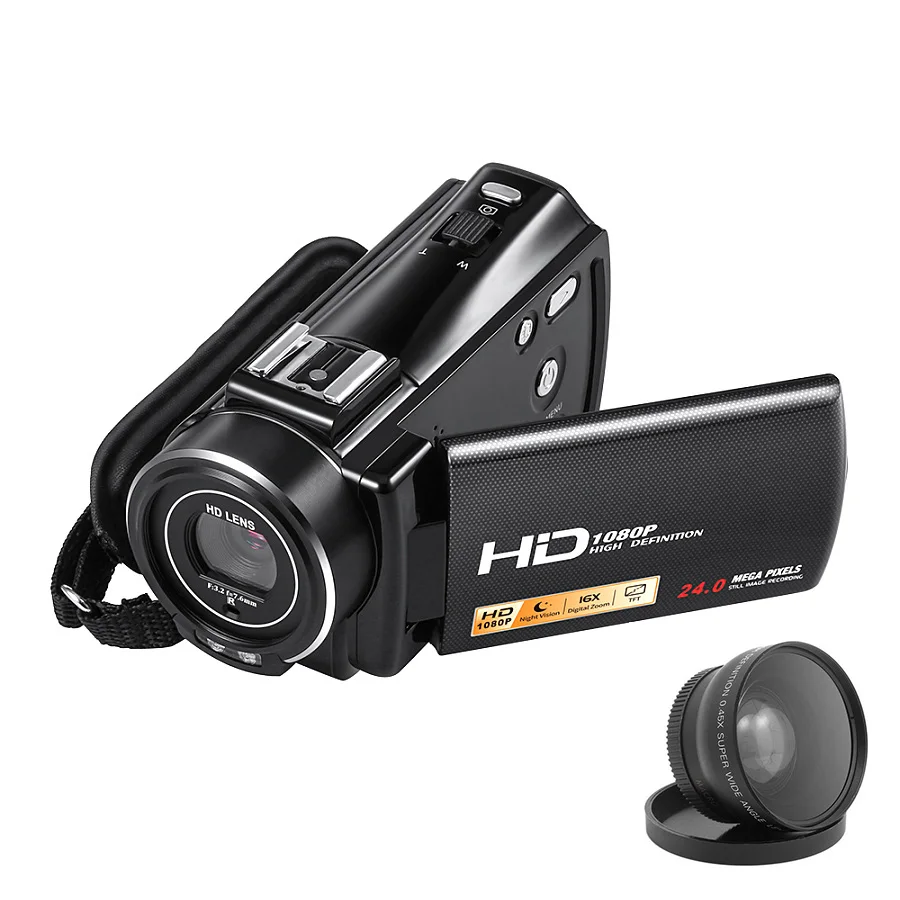 

Max 24MP Digital Video Camcorder DV HDV-V7 3.0" Full HD 1080P Professional Digital Video Recorder Face&Smile Detection Available