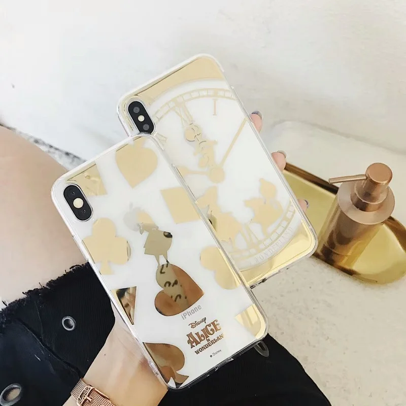 Красивая принцесса Алиса Русалка чехол для телефона для iphone XS Max XR X мягкий чехол для iphone 7 7plus 8 6Plus Alice Clock Math Luffy