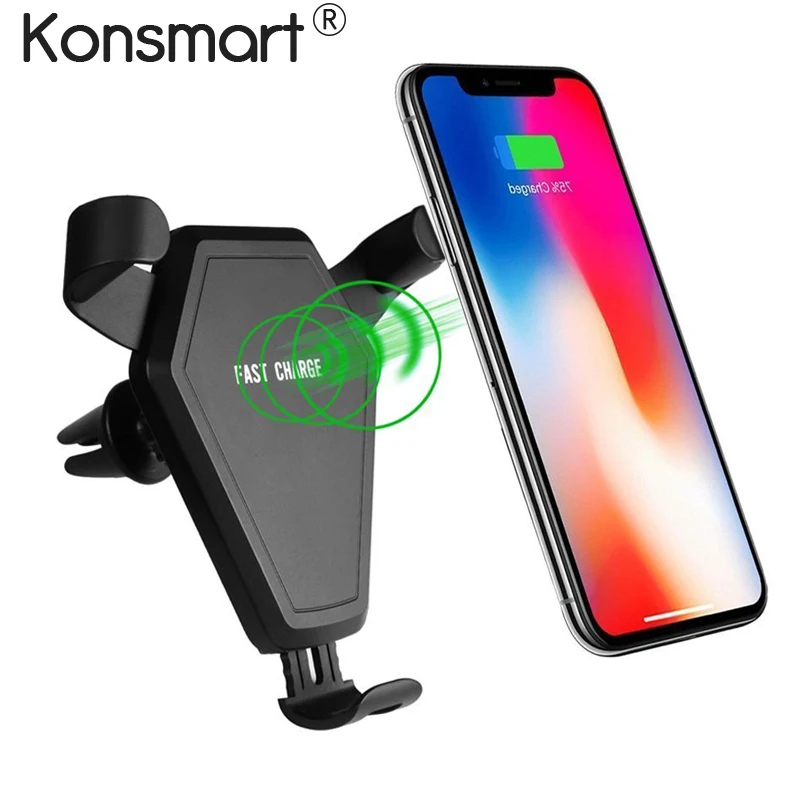 Автомобильное беспроводное зарядное устройство для iPhone XR XS Max 8 Plus 7 5/10 Вт
