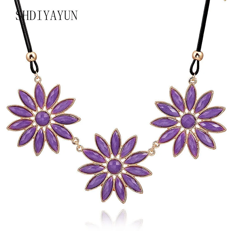 Shdiyayun модные Цепочки и ожерелья Высокое качество серебро золото Цвет смолы