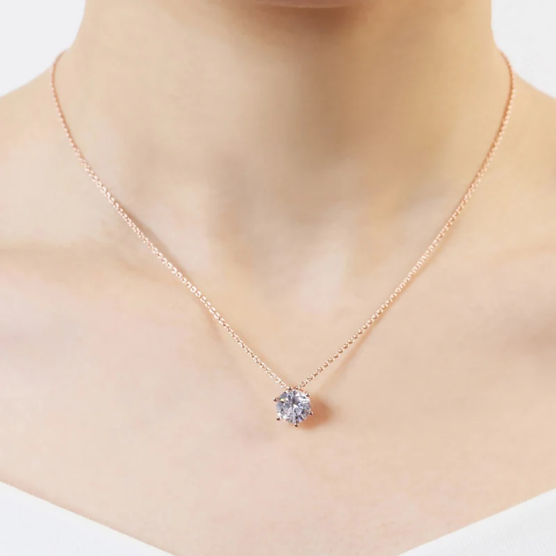 Женское ожерелье из розового золота/белого золота с кубическим цирконием цепь