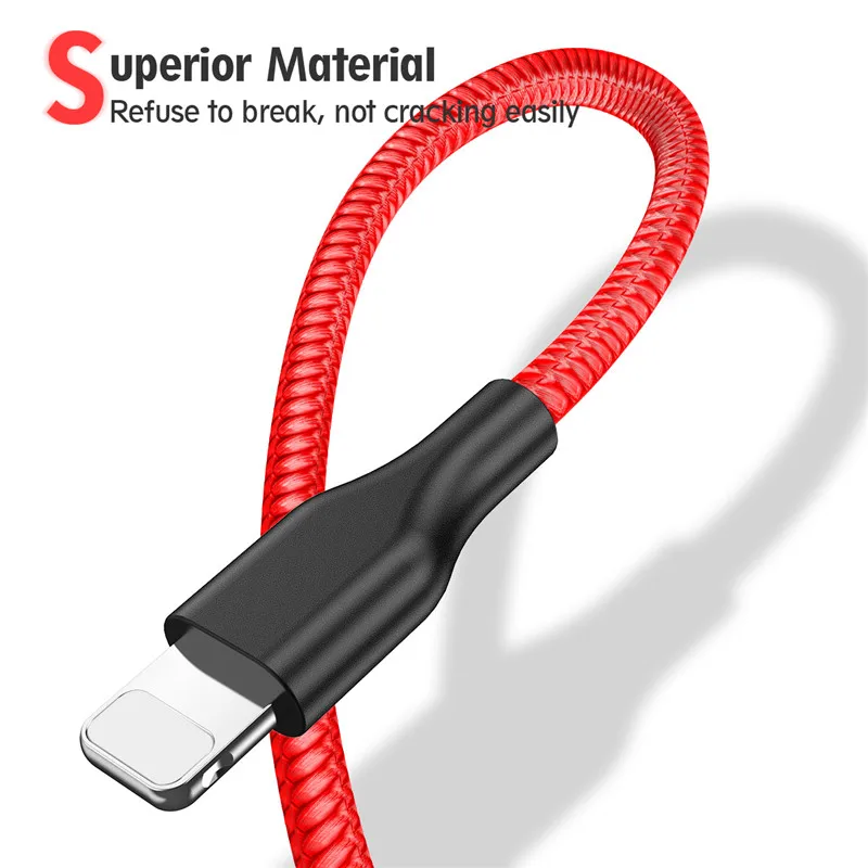 Нейлоновый Плетеный usb-кабель ROCK для iPhone Xs Max кабель Micro USB быстрой зарядки Samsung Xiaomi