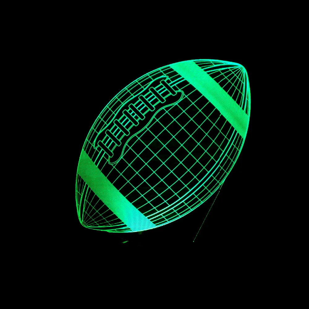 7 красочных 3d ночник Футбол Usb маленькая настольная лампа сенсорный пульт цветной