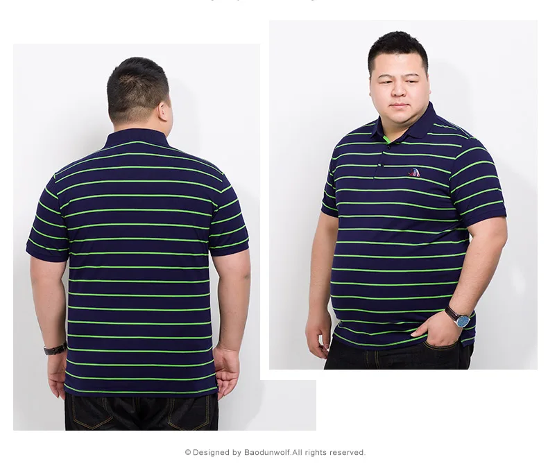 Мужская полосатая рубашка поло размера плюс 10XL 8XL 6XL 5XL 4XL новая летняя брендовая