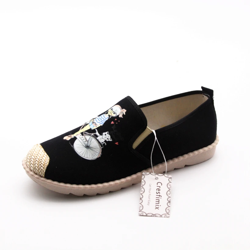 Парусиновая обувь Cresfimix sapatos femininas женские милые Белые слипоны летние лоферы с