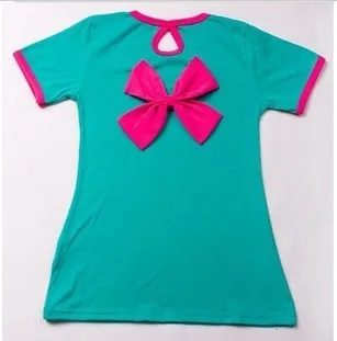 Free postage! 2013 summer new girls lovely bowknot is green and red mini dress with short sleeves 4 pieces/batch | Детская одежда и