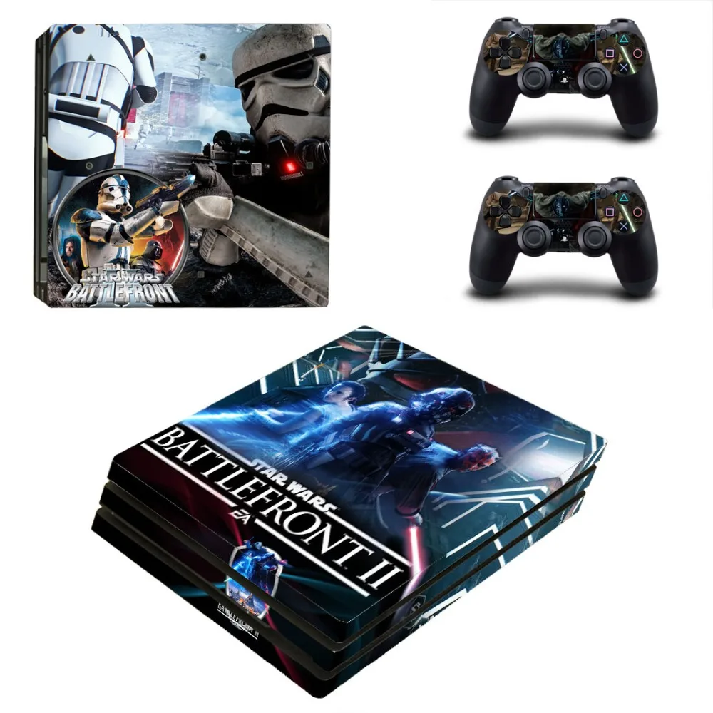 Виниловая наклейка Star Wars PS4 Pro для консоли Sony Playstation 4 и 2 контроллера Pro|Наклейки| |