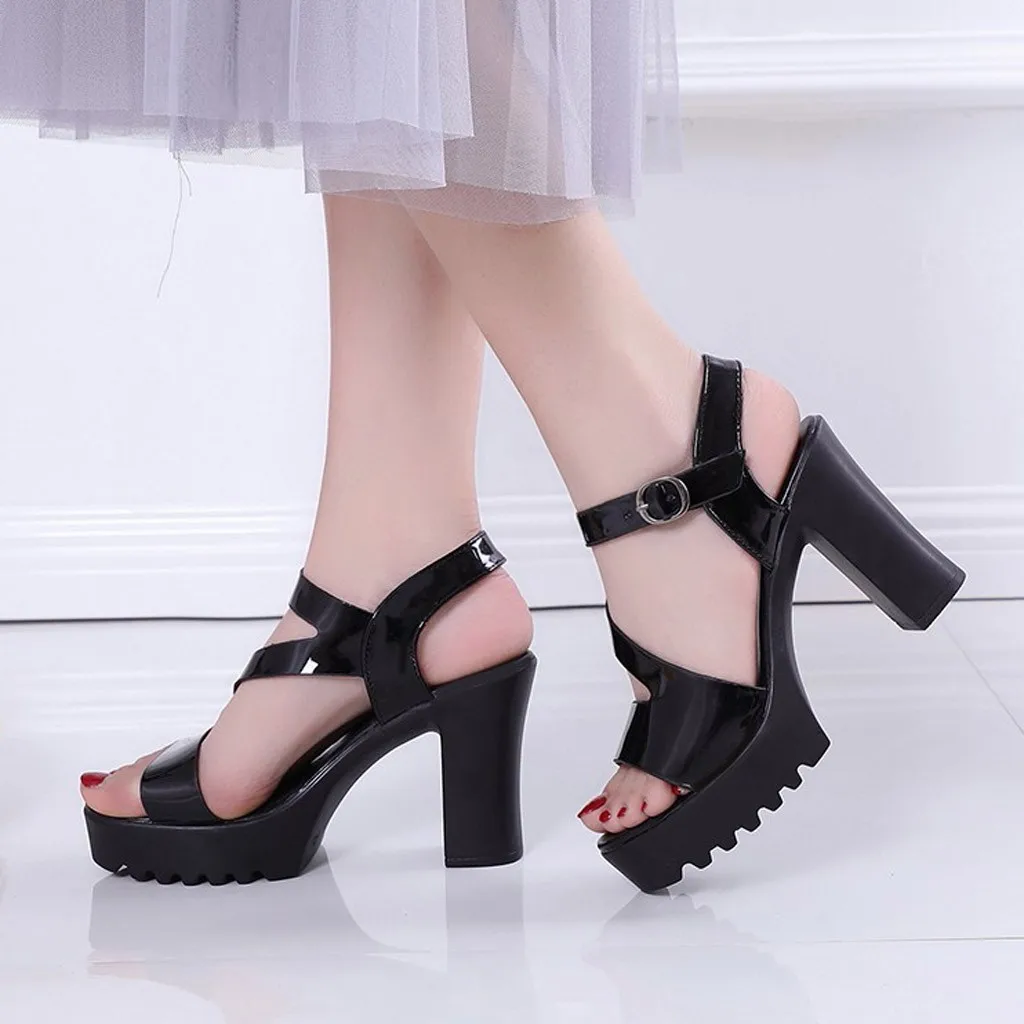 Туфли SAGACE женские на толстой резиновой подошве туфли лодочки с открытым носком