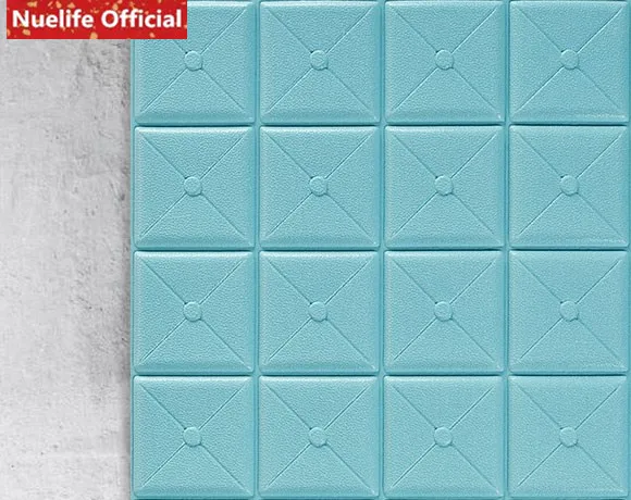 3D Мозаика квадратные настенные наклейки гостиная фон Стена для детской комнаты исследование общежития балкон потолок анти-столкновения стены стикеры - Цвет: Небесно-голубой