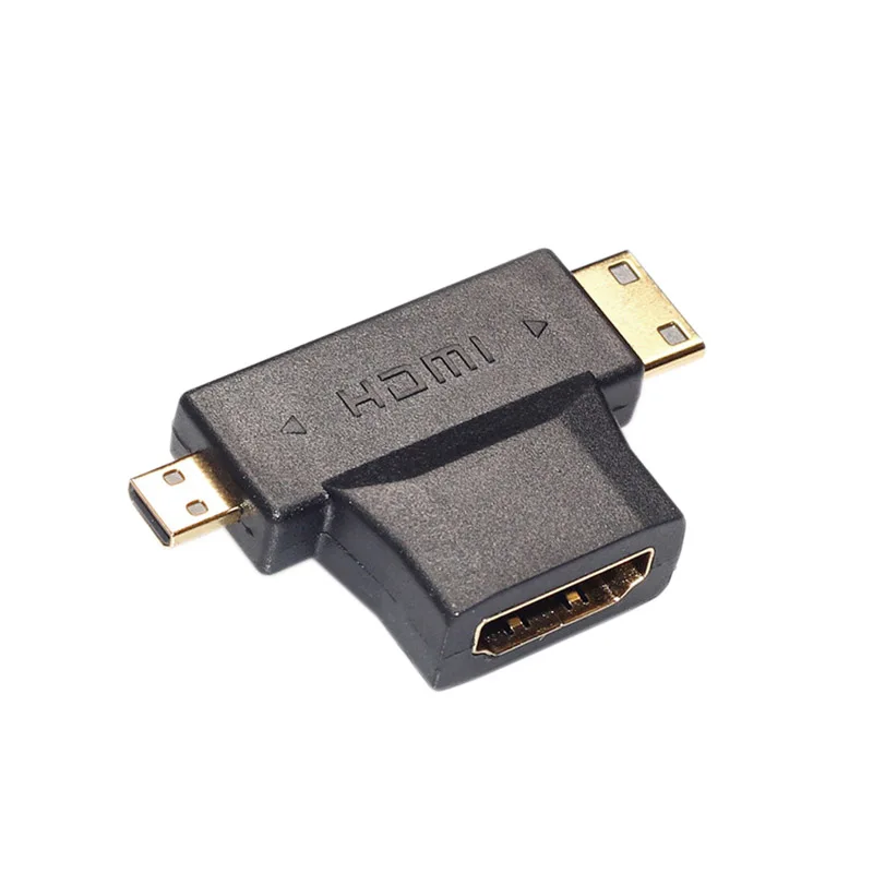Новый мультимедийный 3 в 1 HDMI Женский к мини мужской + микро Мужской адаптер разъем