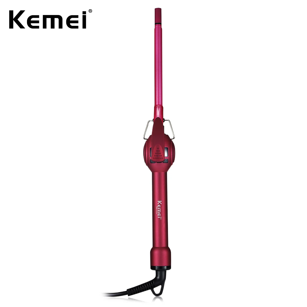 Purple Kemei-1023 щипцы для завивки волос с ЖК-дисплеем конические щипцы для завивки волос с одной трубкой керамические щипцы для завивки волос Электрические Инструменты для укладки вьющихся волос - Цвет: Purple