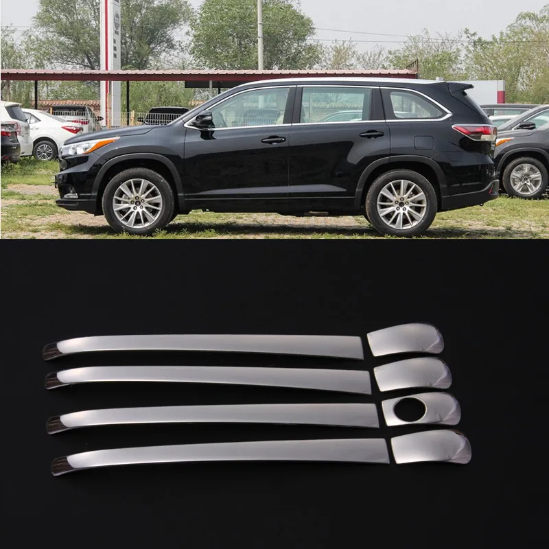

JY Stainless Steel Door Handle Trim Car Styling Protector Accessories Keyhole For Toyota Highlander 2015 2016