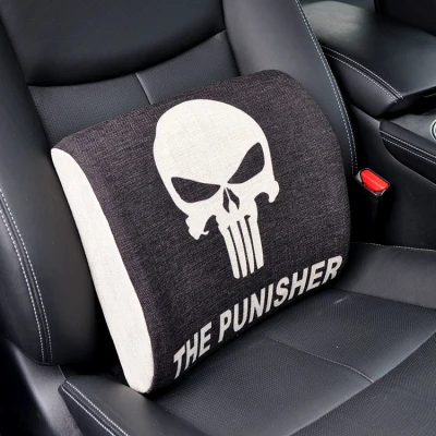 SHYK01 Punisher Marvel мультфильм Мстители пены памяти автомобиля поясничного сиденья спинки поддержка подушки для поясницы подушка для отдыха офисные кресла авто аксессуары - Название цвета: SHYK01 Punisher
