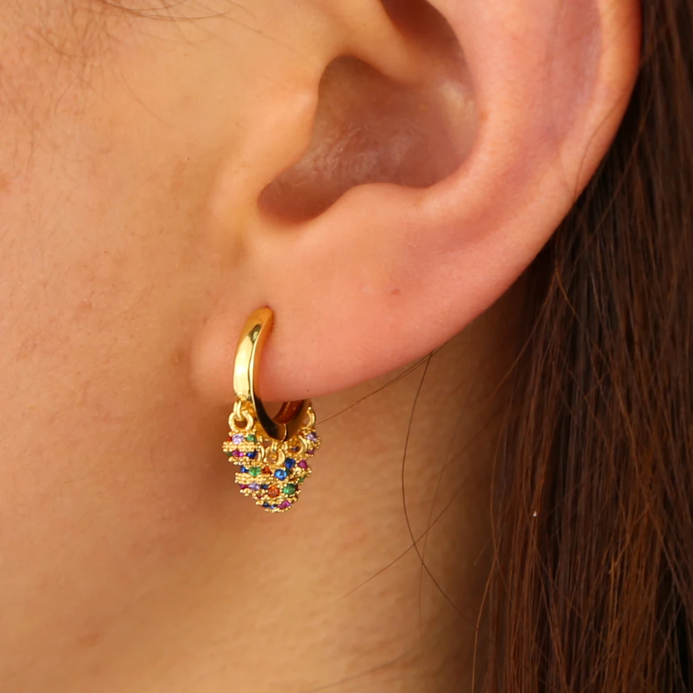 2020 Очаровательные Элегантные 5 мини круглых сережек подвеска с выложенным