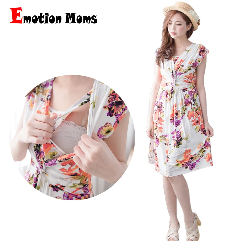 Emotion Moms Fashion Maternity Pregnancy Clothes Dress Breastfeeding Dresses for Pregnant Women Summer Lactation Clothing