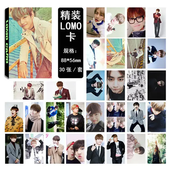 KPOP летний пакет WINGS Bangtan для мальчиков альбом LOMO карты Fashion модная Самостоятельная бумага фото карта HD Фотокарта LK425 - Цвет: V 01