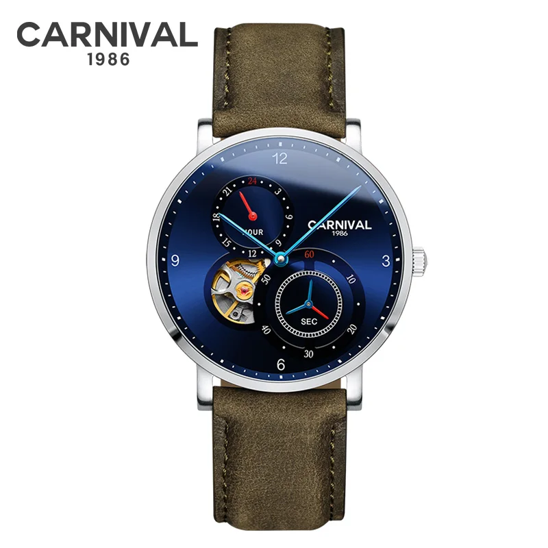 CARNIVAL Новинка Топ мужские часы бренд Роскошные автоматические механические