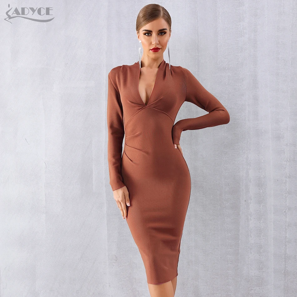 ADYCE летнее женское Бандажное платье Vestidos Verano 2019 сексуальное Глубокий v образный