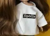 white shirt Кукла одежда футболка+ джинсы модные Blyth брюки для Azone, ob, Licca, Kurhn, Pullip, Barbies рубашка 30 см для 1/6 аксессуары для кукол - Цвет: white shirt