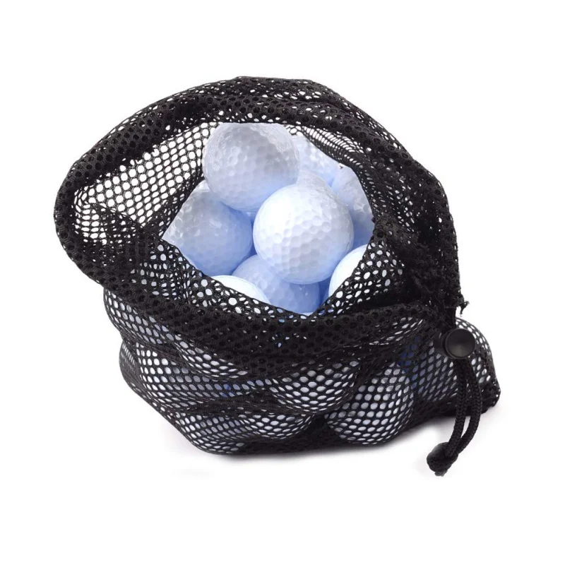 

Outdoor Sports Golf Ball Nylon Mesh Nets Bag Pouch Golf Tennis Hold up to 15 Balls Holder golf Balls Storage Closure