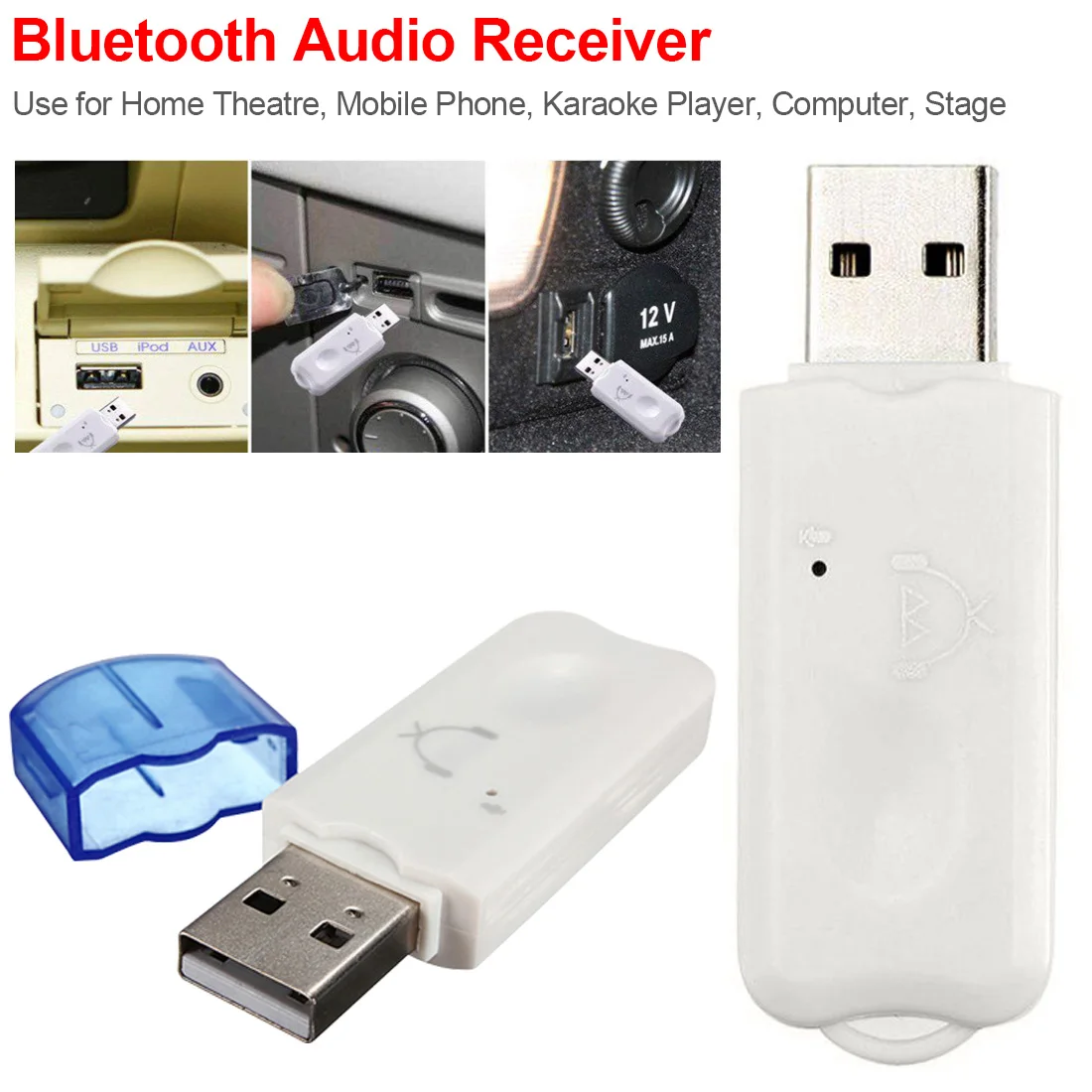 Портативный USB Bluetooth стерео аудио музыкальный беспроводной приемник адаптер для