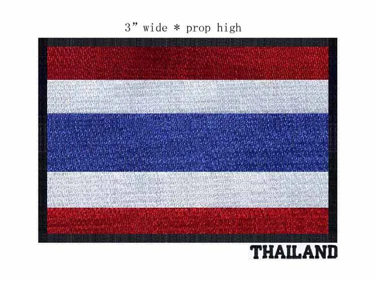 Таиланд вышивка флаг передачи железа на заплатках черная граница 3 &quotширокий для