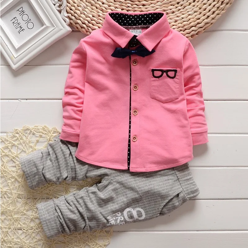Fashion Party Baby Boys Kids Clothes Sets White Pink Yellow Green Toddler Gift 2 Pcs 0-3 ages Gentleman Suits Send with Tie | Детская