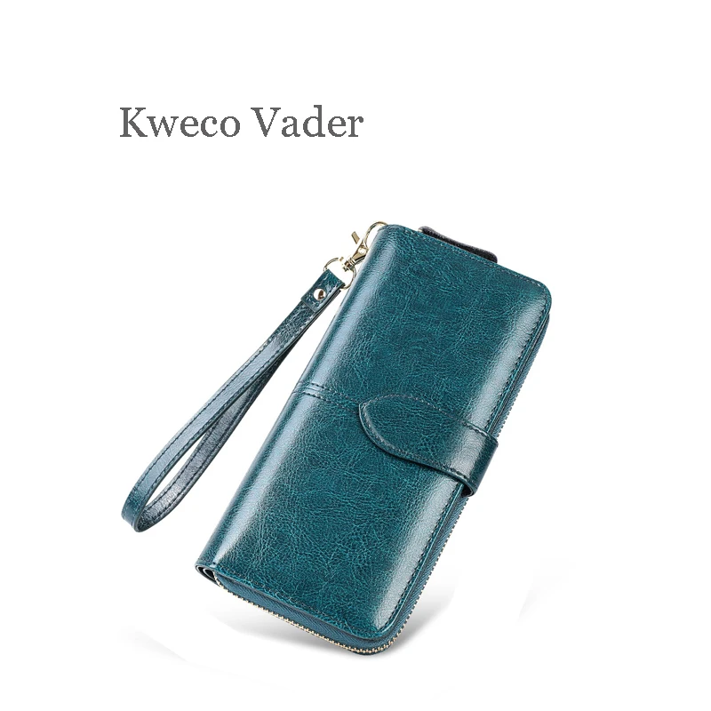 Женские кошельки Kweco Вейдер новинка 2018 Длинные из масляной вощеной кожи в стиле