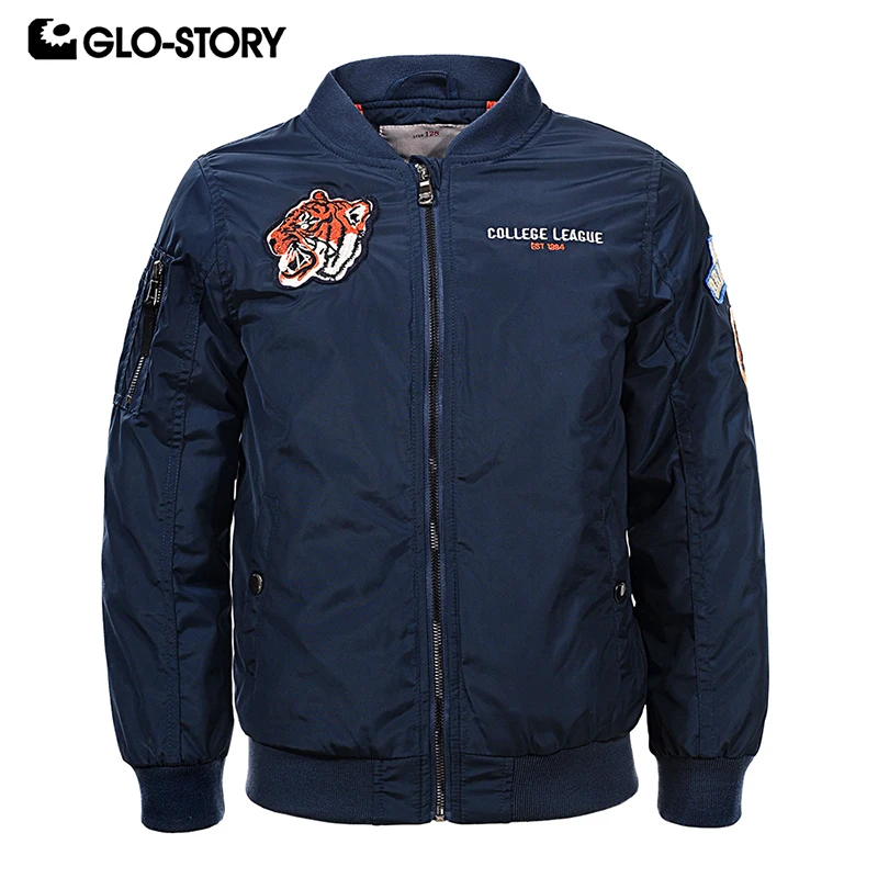GLO-STORY плотная теплая куртка-бомбер для маленьких мальчиков зимняя парка на молнии для мальчиков BMA-6145