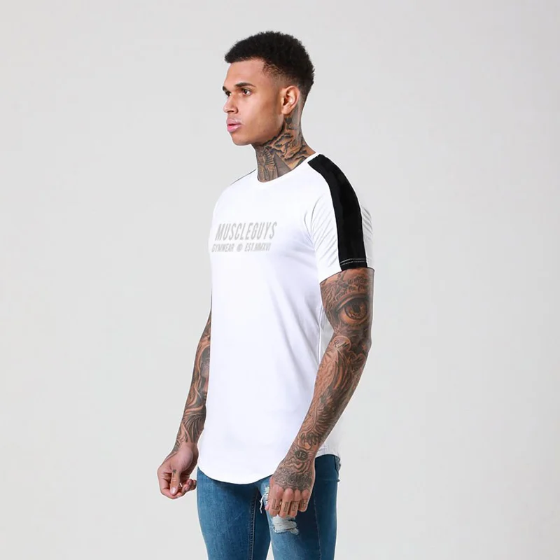

New Fashion T Shirt Men 2021 Summer Slim Tshirt Male Tops Leisure Bodybuilding Short Sleeve Personality Tees Shirt Gyms Clothing
