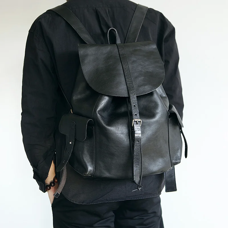 LANSPACE мужской рюкзак из коровьей кожи модный натуральной японская мужская сумка |