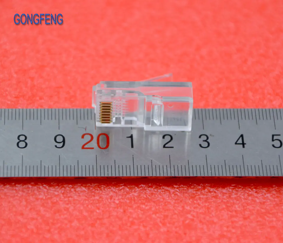 GONGFENG 10 шт. промышленный Расширенный 8P8C RJ45 сетевой разъем CAT5e позолоченный