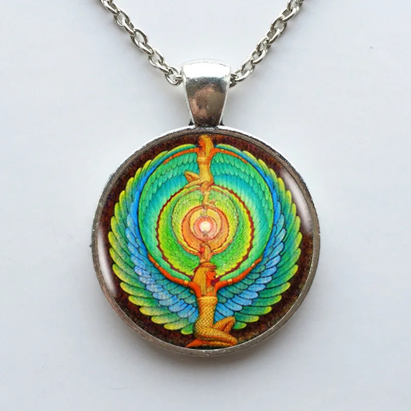 Кулон в виде символа египетского скала Серебряная цветная цепочка яркое модное