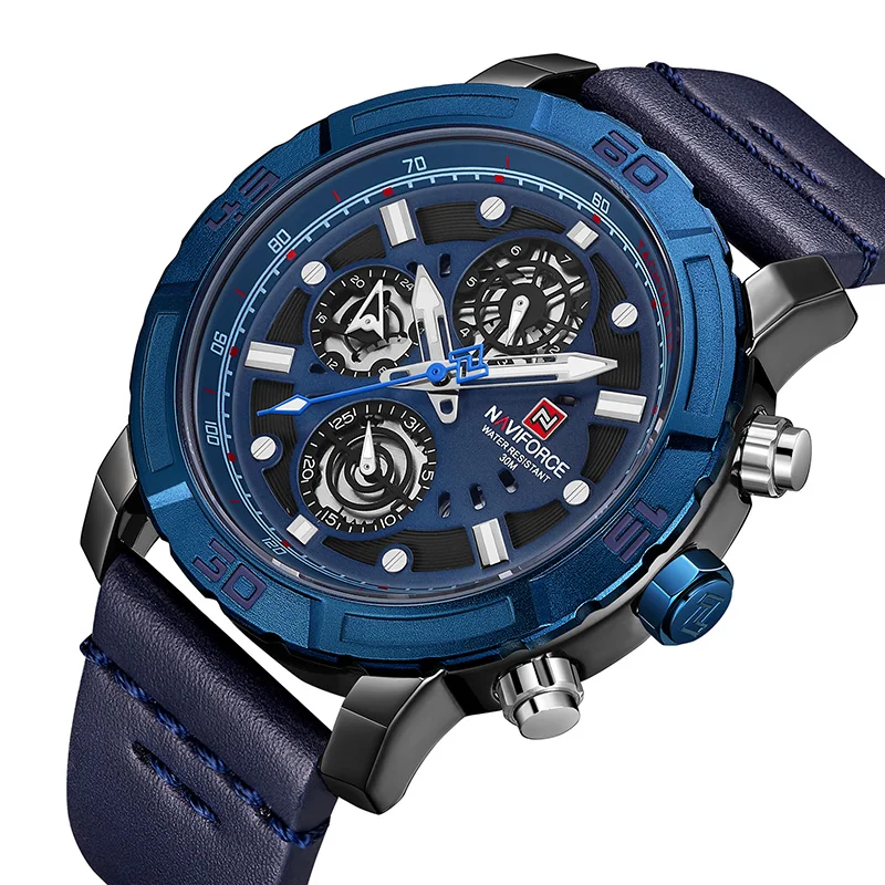 NAVIFORCE мужские часы водостойкие противоударные спортивные 30 м модные наручные s