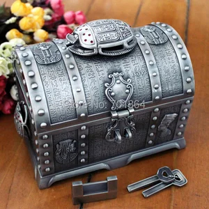 Сундук для драгоценностей большого размера в египетском стиле с замком, 2 слоя, винтажная шкатулка для ювелирных изделий, чехол для переноски, безделушки в упаковке, бесплатная доставка