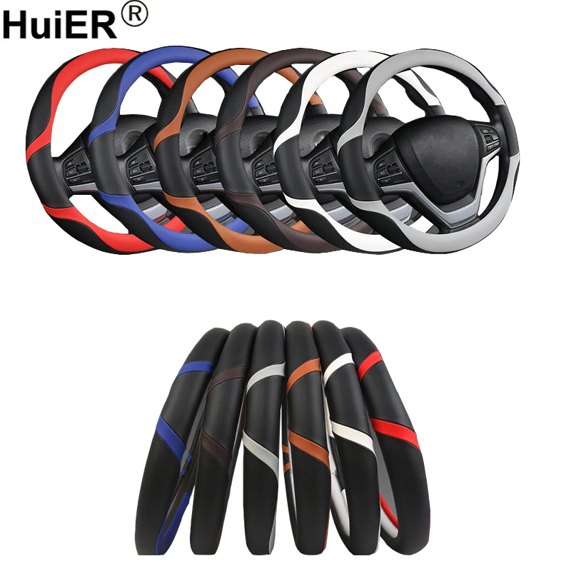 

6 Colors Car Steering Wheel Cover Breathable Braid on the Steering-wheel Funda Volante Universa Auto for 37 38CM Steering Wheel