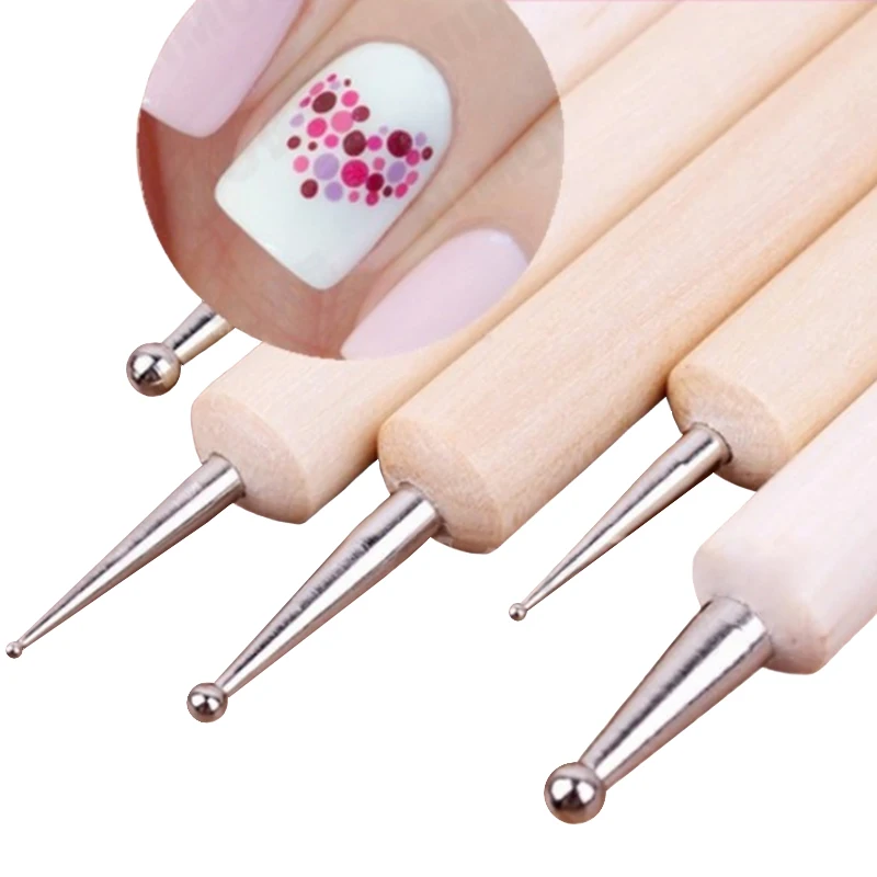 5 шт. деревянные акриловые точечные ручки для дизайна ногтей|dotting pen nail|dotting penpen nail |