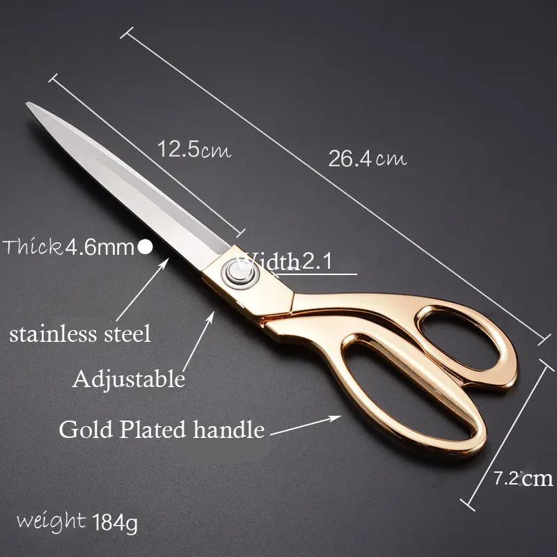 

High Quility Vintage Modern Stainless Steel Sewing Scissors For Fabric Clothes Tailor Scissors Golden Sharp Blade Accessory D