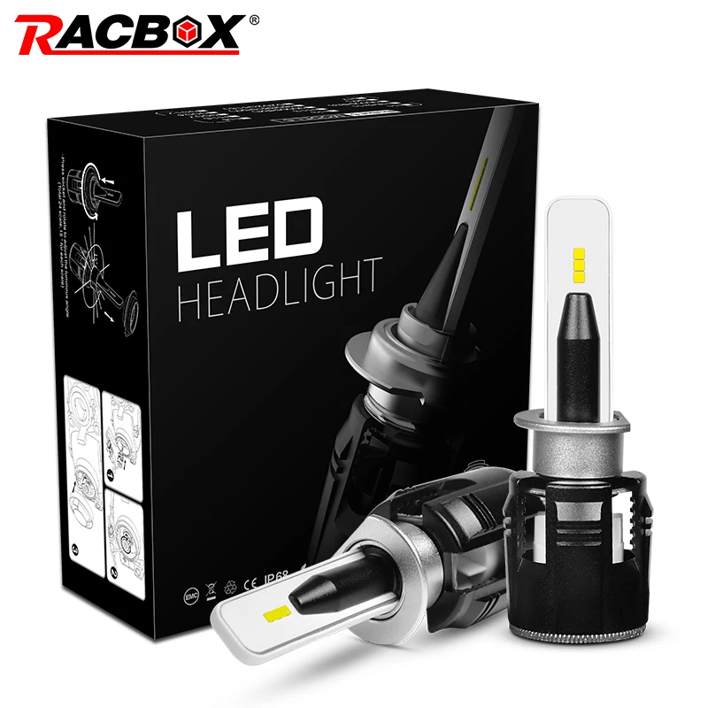 Автомобильный светодиодный светильник RACBOX Turbine с чипами CSP H4 Hi Lo Beam H1 H7 H11 9005 9006 HB3 HB4