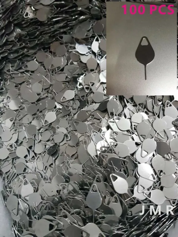 

100pcs Stainless Steel Needle for iPhone iPad Samsung for Huawei xiaomi Sim Card Tray Removal Eject Pin Key Tool