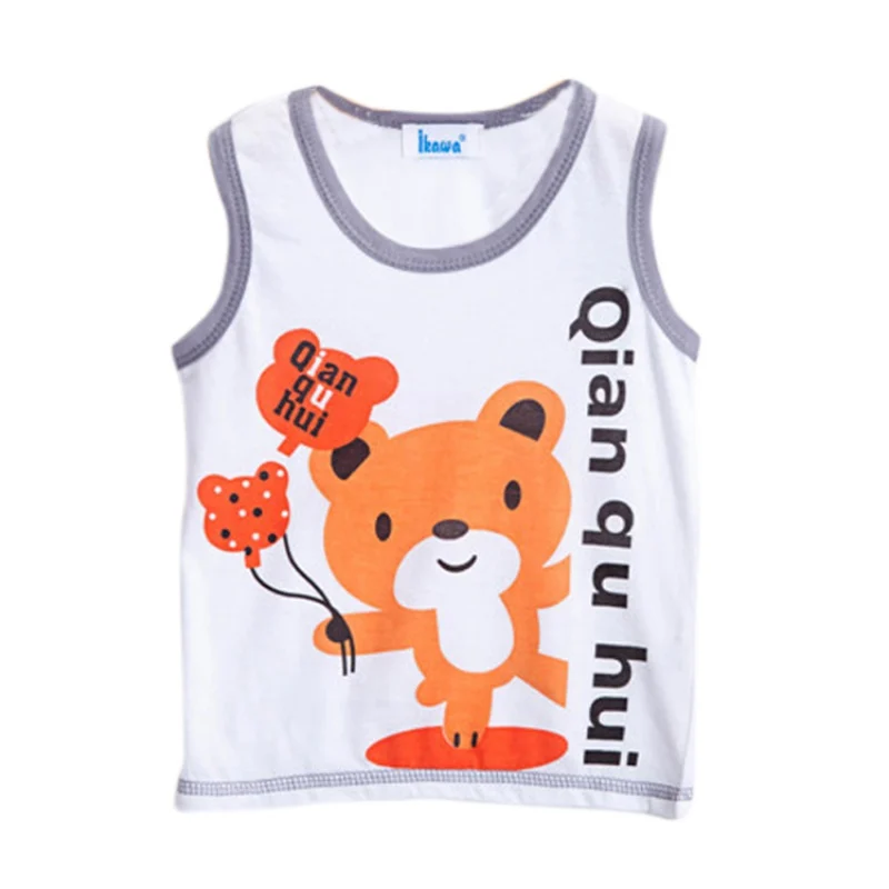 Kids Summer Baby Boys Printed Cartoon Sleeveless T-Shirt Tank Tops + Shorts Set Casual Clothes Outfits New Arrival FG34 | Детская одежда