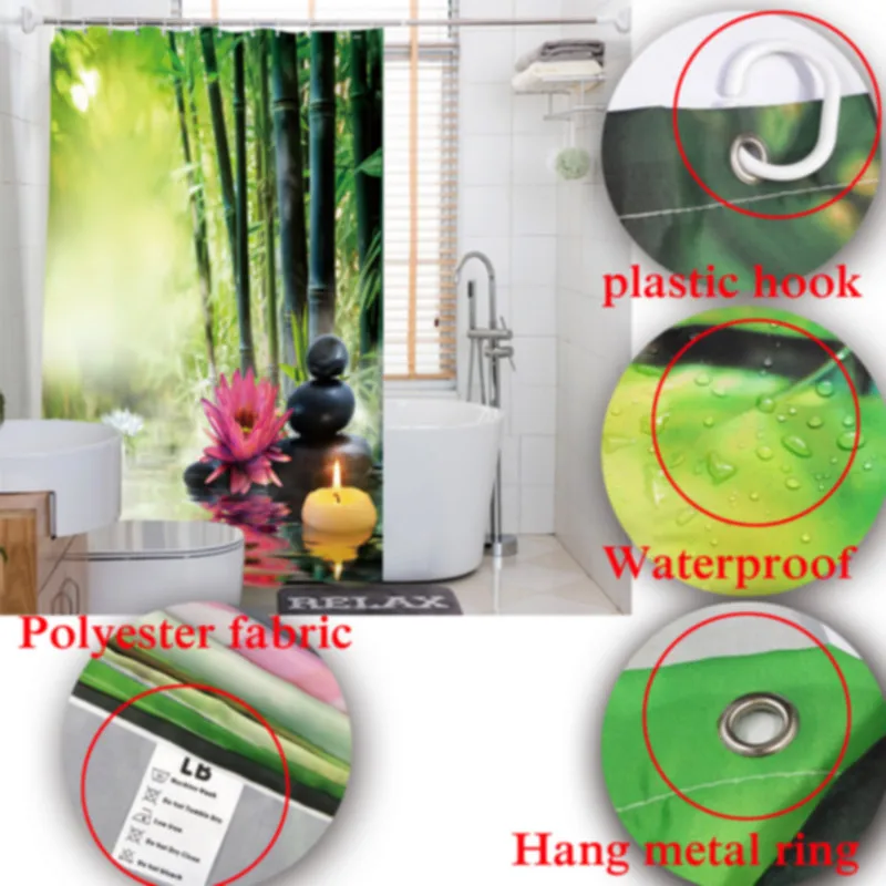 Водонепроницаемая занавеска для душа с 12 крючками | Дом и сад