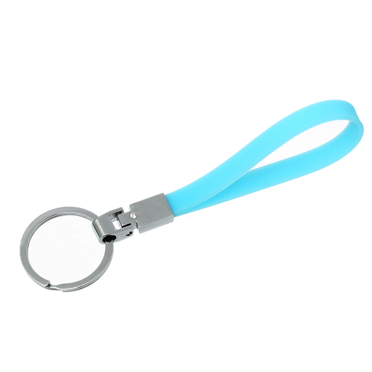 DoreenBeads сплав + резиновые ключи цепочки Ключи Кольца Круг Кольцо Серебро Цвет