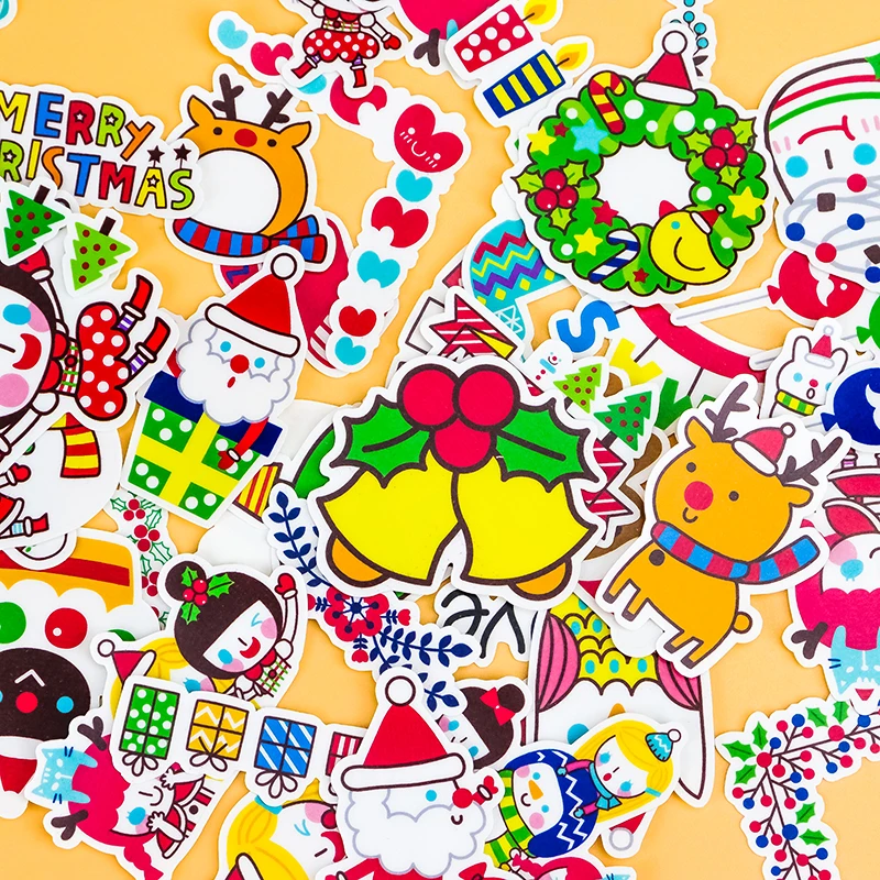 40 шт. креативные милые самодельные Рождественские Зимние Скрапбукинг Мультяшные