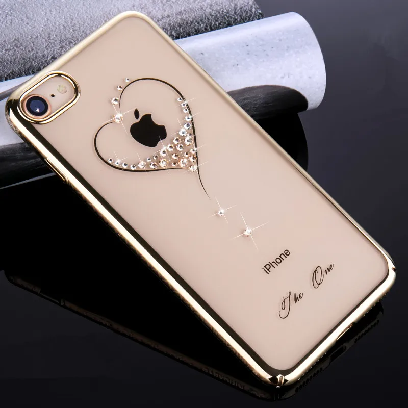 KINGXBAR для iPhone X 6 6s 7 8 Plus кристаллами от Swarovski Diamond Flower прозрачный чехол Чехол плюс