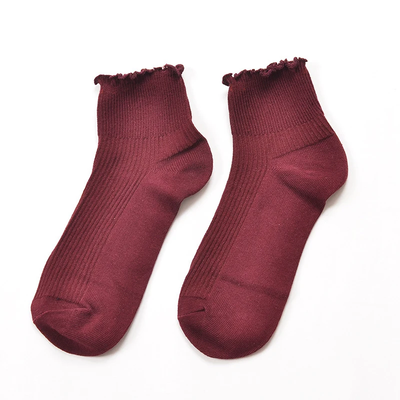 Новинка модные весенне летние носки тонкие хлопковые однотонные декоративные