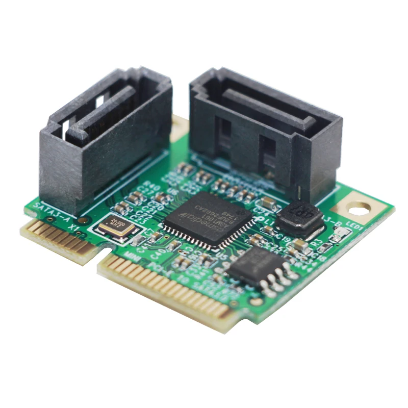 Mini PCI-Express SATAIII 3.0 6Gbps ASM1061 Controller Card PCIE 2-port SATA Expansion Adpater Adaptador for HDD | Компьютеры и офис